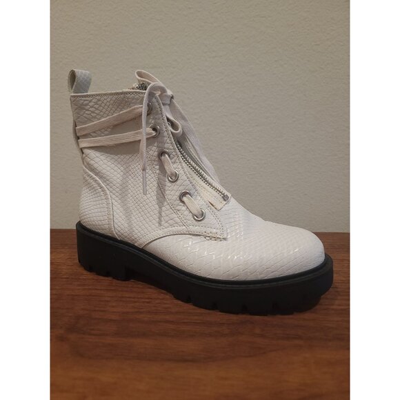 UGG Shoes - UGG Darren Combat Boots Embossed Snake White US 7W